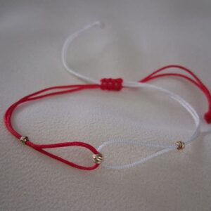 Brățară Mărțișor cu 3 biluțe din Aur 14K