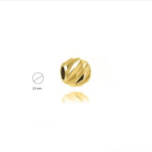 Biluță Aur 14K Slash 2,5 mm, gaură de 1,2 mm - 1 bucată