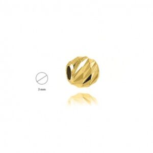 Biluță Aur 14K Slash 3 mm, gaură de 1,5 mm - 1 bucată